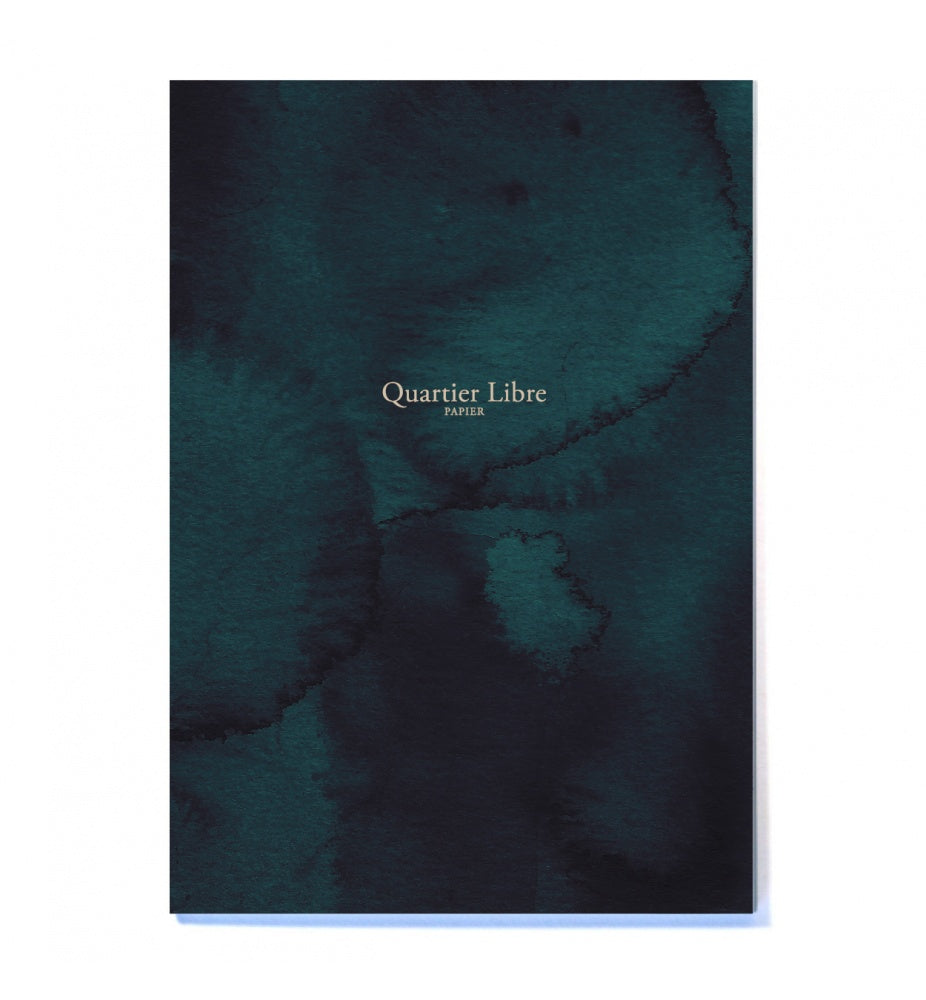 Couverture d'un carnet avec un dessin à l'aquarelle de la marque Quartier Libre.